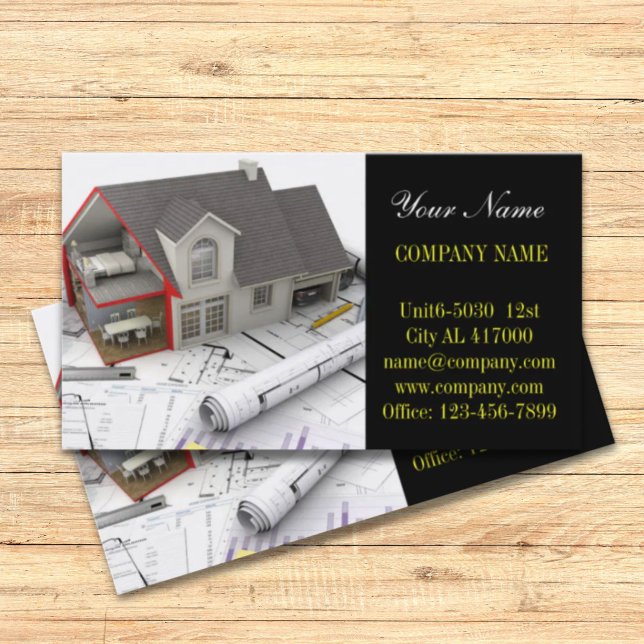 Cartão De Visita Renovação de edifícios para reparação de telhados (Roof repair construction home renovation business card)