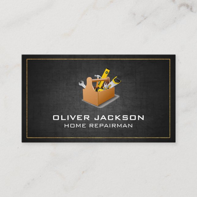 Cartão De Visita Renovações de casa | Caixa de ferramentas do Repai (Frente)
