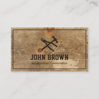 Cartão De Visita Reparação de Carpintaria para Construção de Madeir