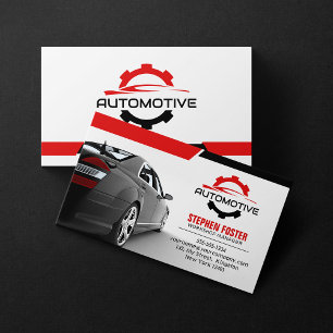 Cartão De Visita Reparação de Carros Automotivos Vermelhos Peças Au