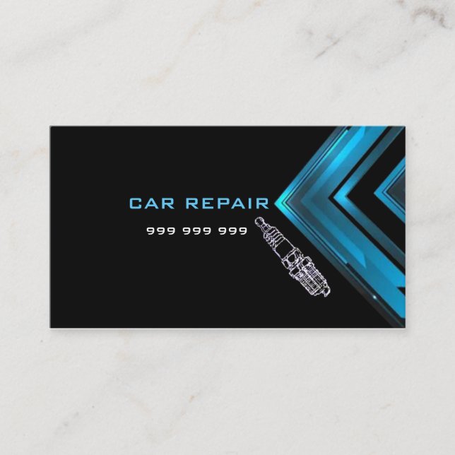 Cartão De Visita Reparação de carros elegantes (Frente)