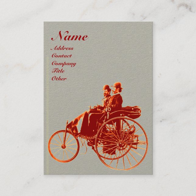 Cartão De Visita REPARAR AUTOMOTIVAMENTE A Cinza Castanha MONOGRAMA (Frente)