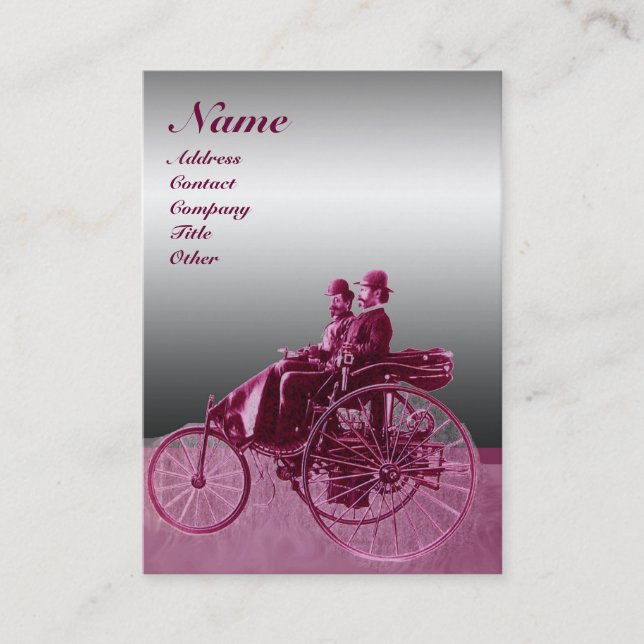 Cartão De Visita REPARAR AUTOMOTIVAMENTE MONOGRAMA CROME METAL verm (Frente)