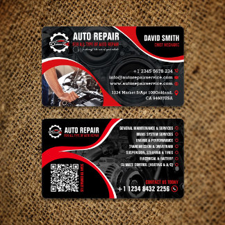 Cartão De Visita Reparo Automotivo, Mecânico Móvel, Editável