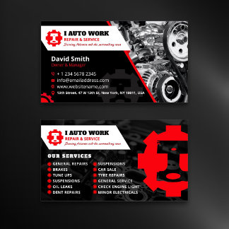 Cartão De Visita Reparo Automotivo, Mecânico Móvel Profissional Edi