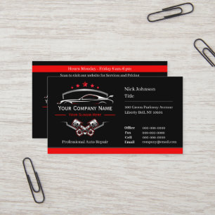 Cartão De Visita Reparo Automotivo Profissional, Mecânico de Automó