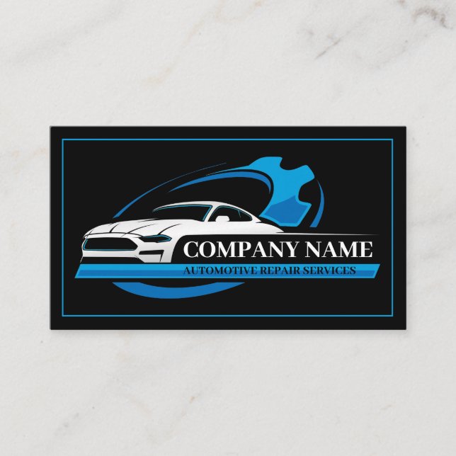 Cartão De Visita Reparo Automóvel Profissional, Mecânico Automático (Frente)