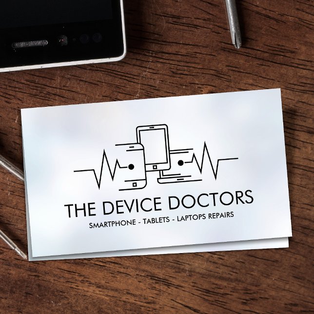 Cartão De Visita Reparo de Dispositivo Profissional Moderno (Criador carregado)