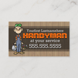 Cartão De Visita Reparo de Handyman.Fix-It Man.Home. Texto/cor