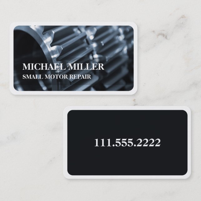 Cartão De Visita Reparo de motor pequeno (Frente/Verso)