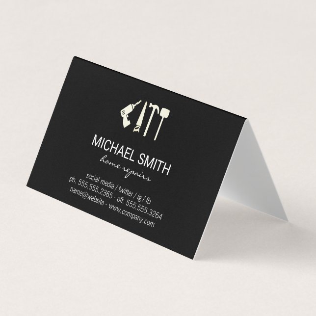 Cartão De Visita Reparo de Serviços Domésticos | Ferramentas de har (Frente)