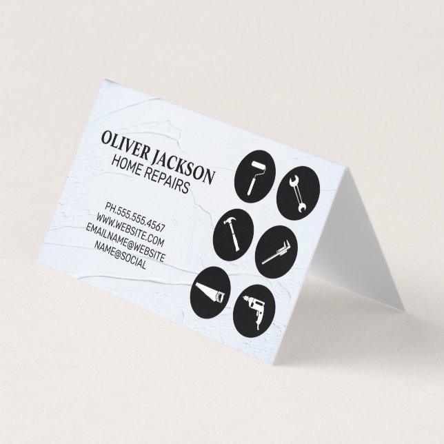 Cartão De Visita Reparo Doméstico | Ferramentas | Handyman (Frente)