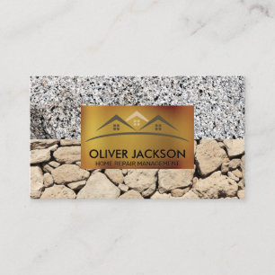 Cartão De Visita Reparo Doméstico Parede de pedra Slate Marble