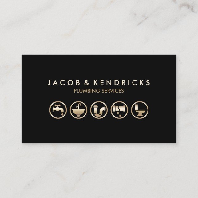 Cartão De Visita Reparo inicial de canalização do canalizador (Frente)