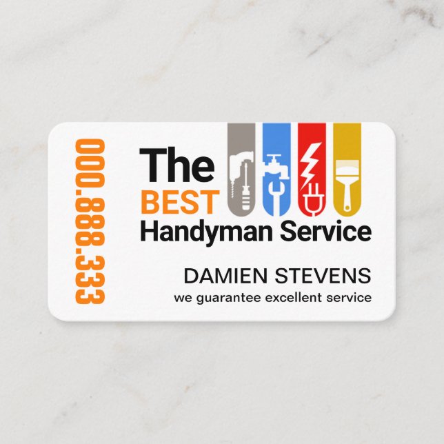 Cartão De Visita Reparos da Página Inicial de Ferramentas de Constr (Frente)