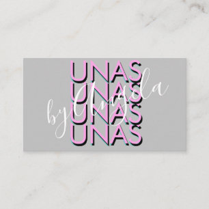 Cartão De Visita Repetição a Negrito Eyelashes Salon Unhas Unas Ros