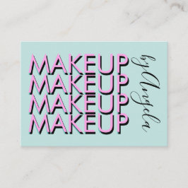 Cartão De Visita Repetite Negrito Makeup Salon Unhas Eyelashes Rosa