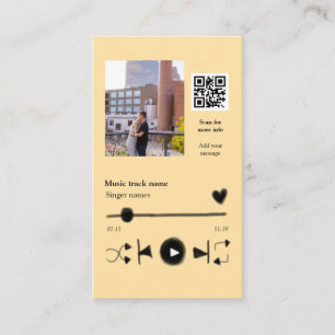 Cartão De Visita Reprodutor de música personalizado casal amor códi