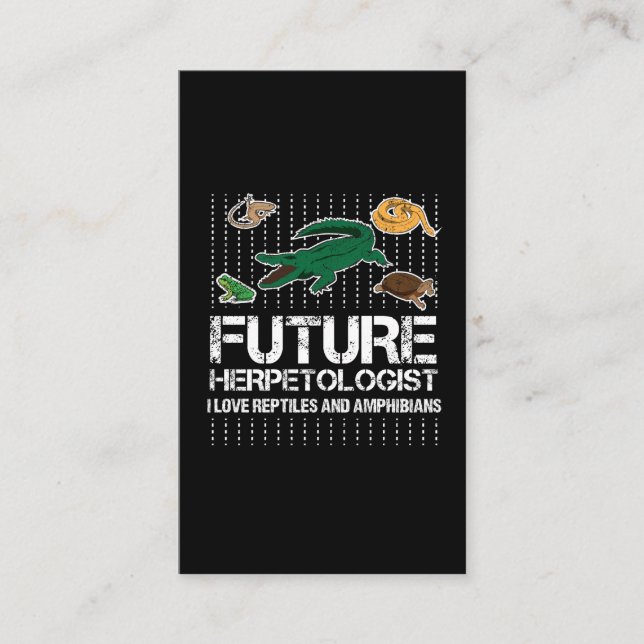 Cartão De Visita Répteis e anfíbios futuros do Herpetologist (Frente)