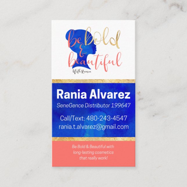 Cartão De Visita Reservado para Rania (Frente)