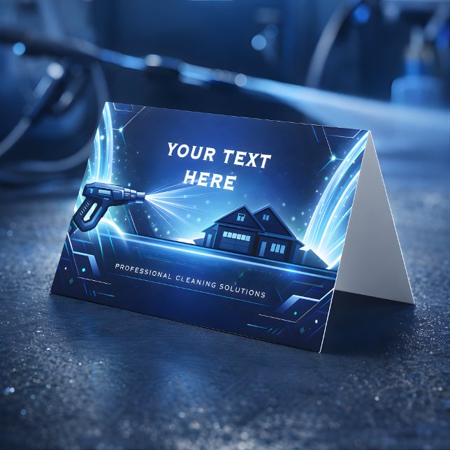 Cartão De Visita Residential Pressure Washing Holographic Glow (Criador carregado)