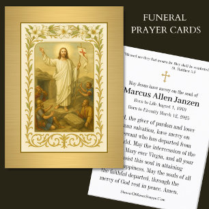 Cartão De Visita Ressurreição do Memorial Funeral Católico Cristo