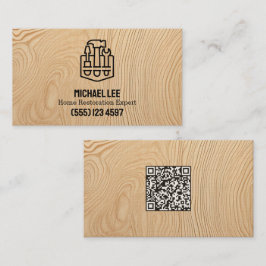 Cartão De Visita Restauração de Casa Deck Vcard QR