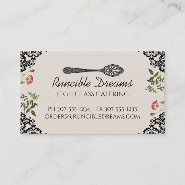 Cartão De Visita Restauração do cozinheiro chefe da colher runcible (Frente)