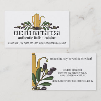 Cartão De Visita restauração italiana do cozinheiro chefe da comida