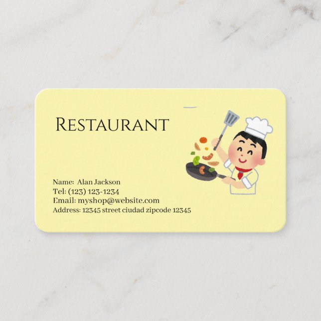 Cartão De Visita restaurante (Frente)