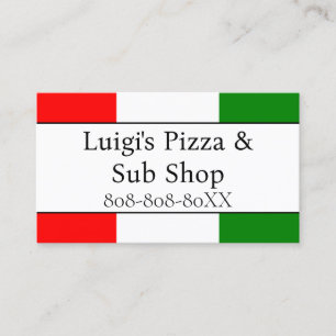 Cartão De Visita Restaurante Bandeira Italiana
