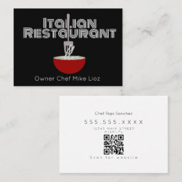 Cartão De Visita Restaurante Caminhão de Comida Italiana Ousada