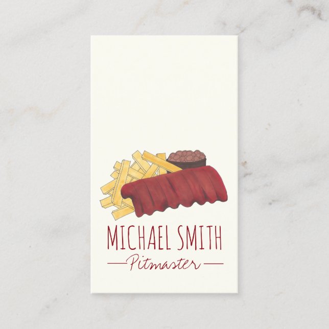 Cartão De Visita Restaurante de Barbecue do Spare do churrasco (Frente)