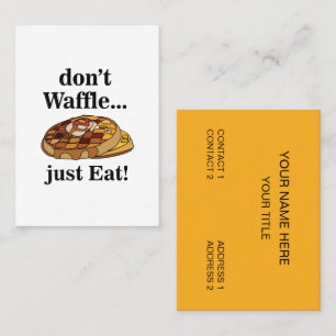 Cartão De Visita Restaurante de Comida de Waffle Engraçado