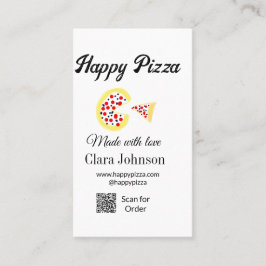 Cartão De Visita Restaurante de pizza café pizzaria digitalize códi