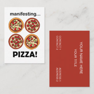 Cartão De Visita Restaurante de Pizza de Pepperoni Manifestando