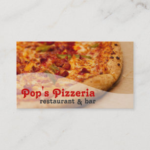Cartão De Visita Restaurante de Pizzaria Comida Refeições Catering