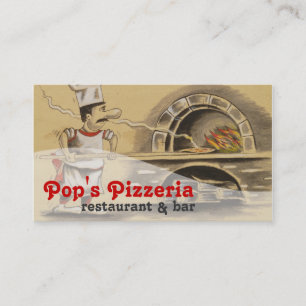 Cartão De Visita Restaurante de Pizzaria Comida Restaurante Caterin