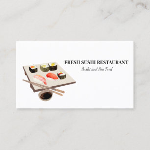 Cartão De Visita Restaurante de Sushi Frutos do Mar Chef 