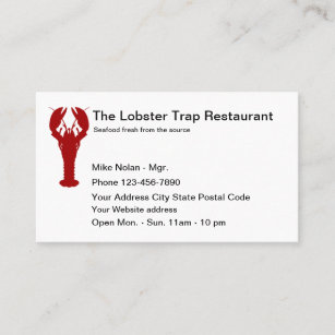 Cartão De Visita Restaurante do marisco da lagosta