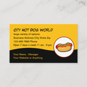 Cartão De Visita Restaurante Do Tema Do Hotdog legal E Trendente