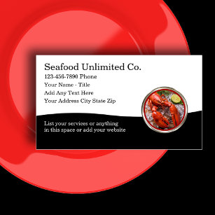 Cartão De Visita Restaurante E Distribuidor De Frutos Do Mar Clássi