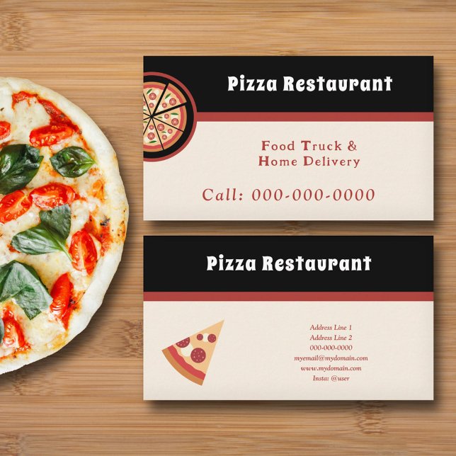 Cartão De Visita Restaurante Pizza (Pizza Restaurant Business Card)