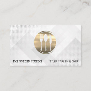 Cartão De Visita Restaurante Talheres de Ouro Catering Culinário