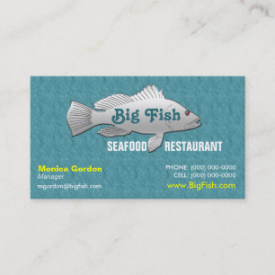 Cartão De Visita Restaurante Teal Seafood Restaurante com Cozinha