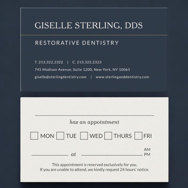 Cartão De Visita Restorative Dentistry Office Appointment Reminder (Criador carregado)