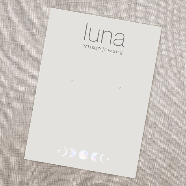 Cartão De Visita Retentor de Exibição de Fase da Lua Boho (Criador carregado)