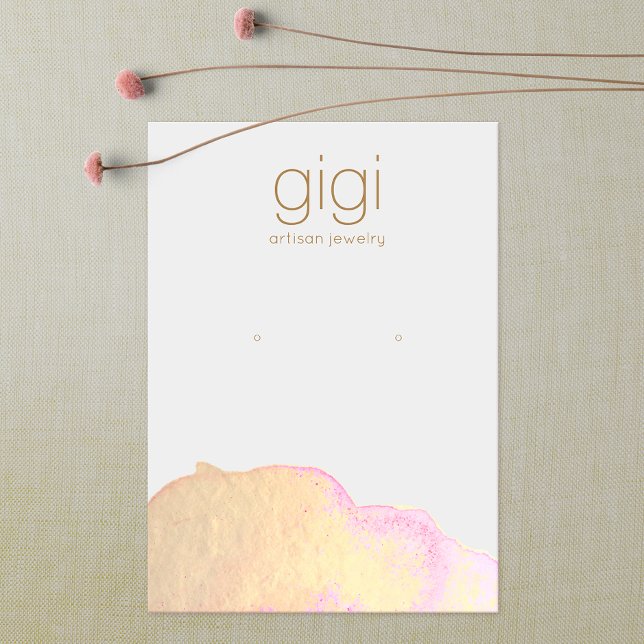 Cartão De Visita Retentor de Vídeo de Abstrato de Aquarela Dourada (Criador carregado)