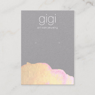 Cartão De Visita Retentor de Vídeo de Abstrato de Aquarela Dourada