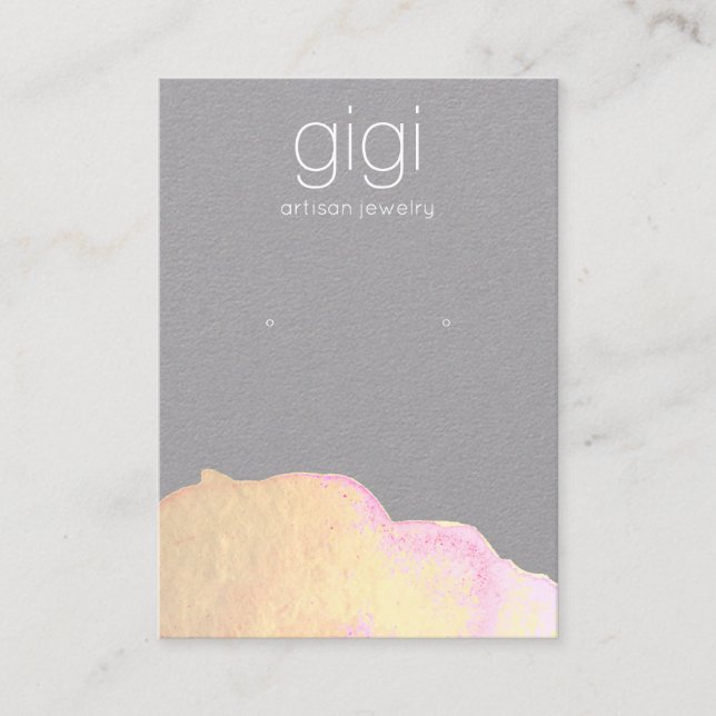 Cartão De Visita Retentor de Vídeo de Abstrato de Aquarela Dourada (Frente)